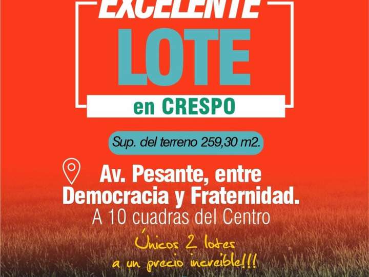 Terreno en venta en Av. Intendente Esteban Pesante, Crespo