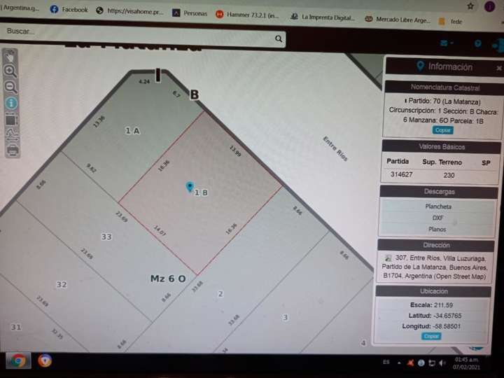Terreno en venta en Entre Ríos, 301, Villa Luzuriaga