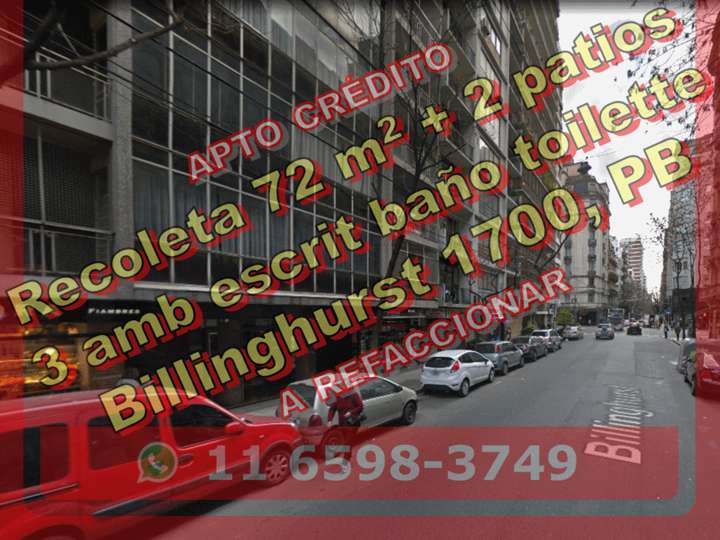 Departamento en venta en Billinghurst, 1763, Ciudad Autónoma de Buenos Aires