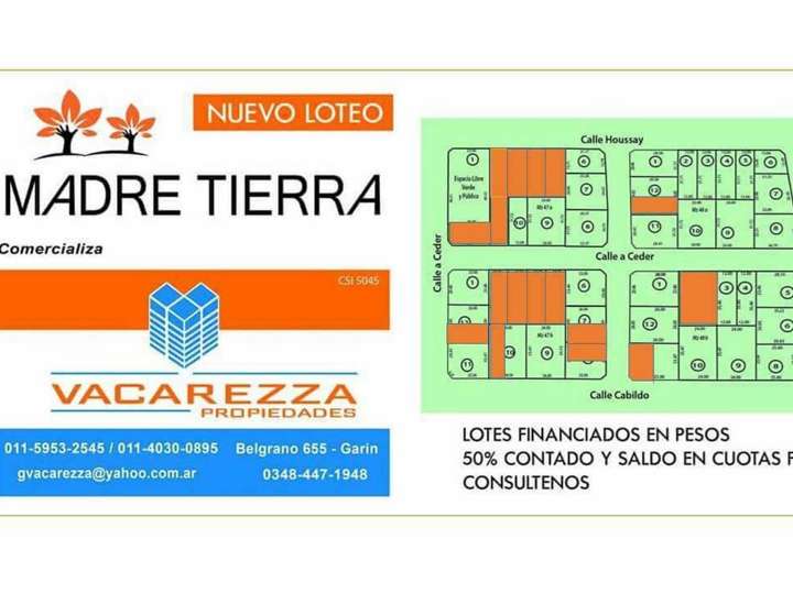 Terreno en venta en Partido de Escobar, Garín