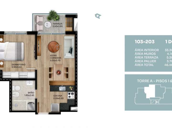 Apartamento en venta en Reyes, Montevideo