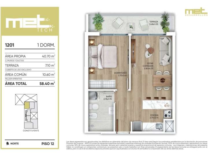 Apartamento en venta en Constituyente, Montevideo