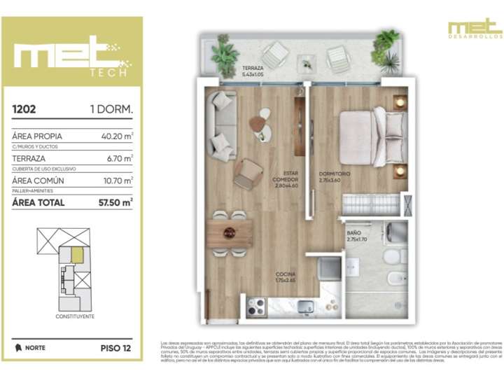 Apartamento en venta en Constituyente, Montevideo
