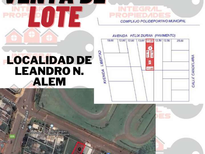 Terreno en venta en Avenida Félix Durán, Leandro N. Alem