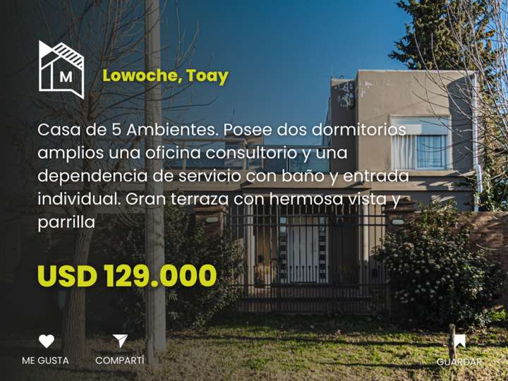 Casa en venta en Churrinche, Toay