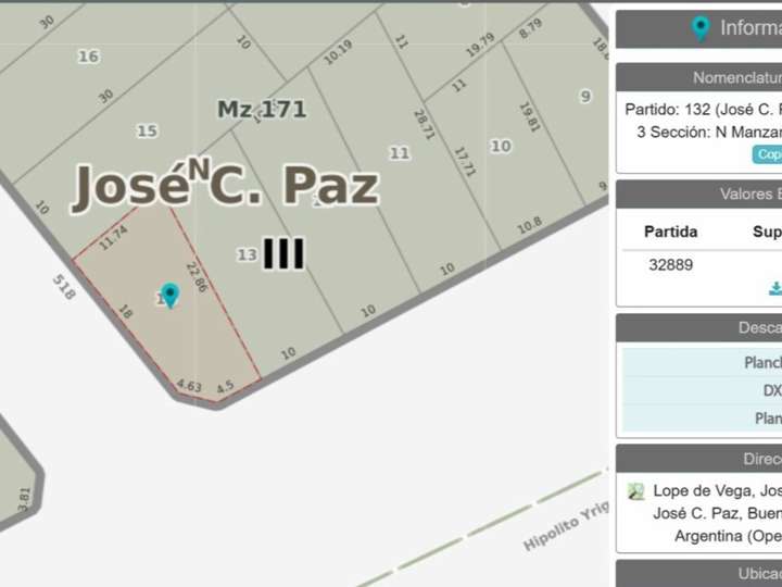 Terreno en venta en Lope de Vega, Buenos Aires