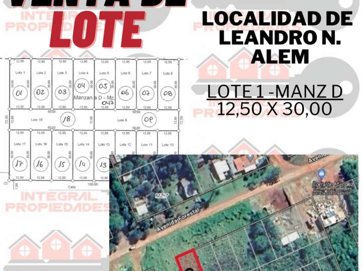 Terreno en venta en Avenida Forestal, Leandro N. Alem