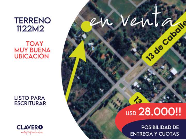 Terreno en venta en Departamento Toay, Municipio de Toay