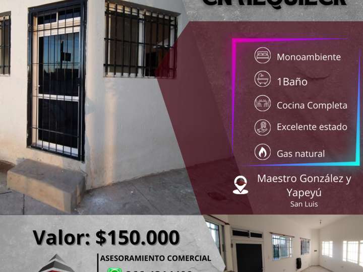 Departamento en alquiler en Maestro Laureano González Este, San Luis