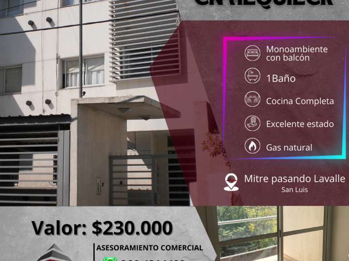 Departamento en alquiler en Lavalle, 1196, San Luis