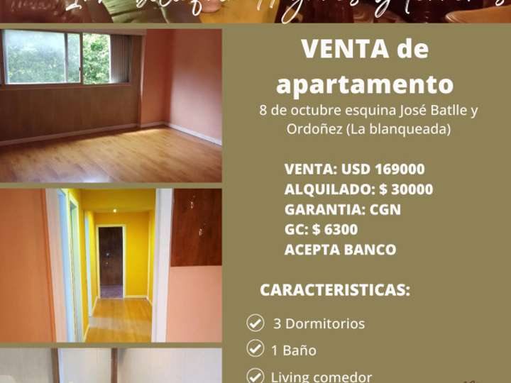 Apartamento en venta en Bulevar José Batlle y Ordóñez, Montevideo