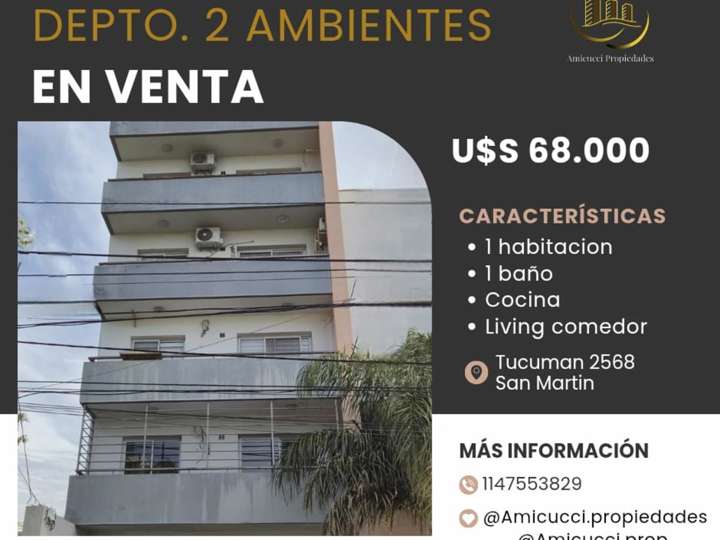 Departamento en venta en 93 - Tucumán, 2568, Ciudad del Libertador General San Martín