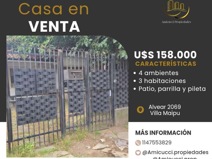Casa en venta en 35 - Marcelo Torcuato de Alvear, 2071, Villa Maipú